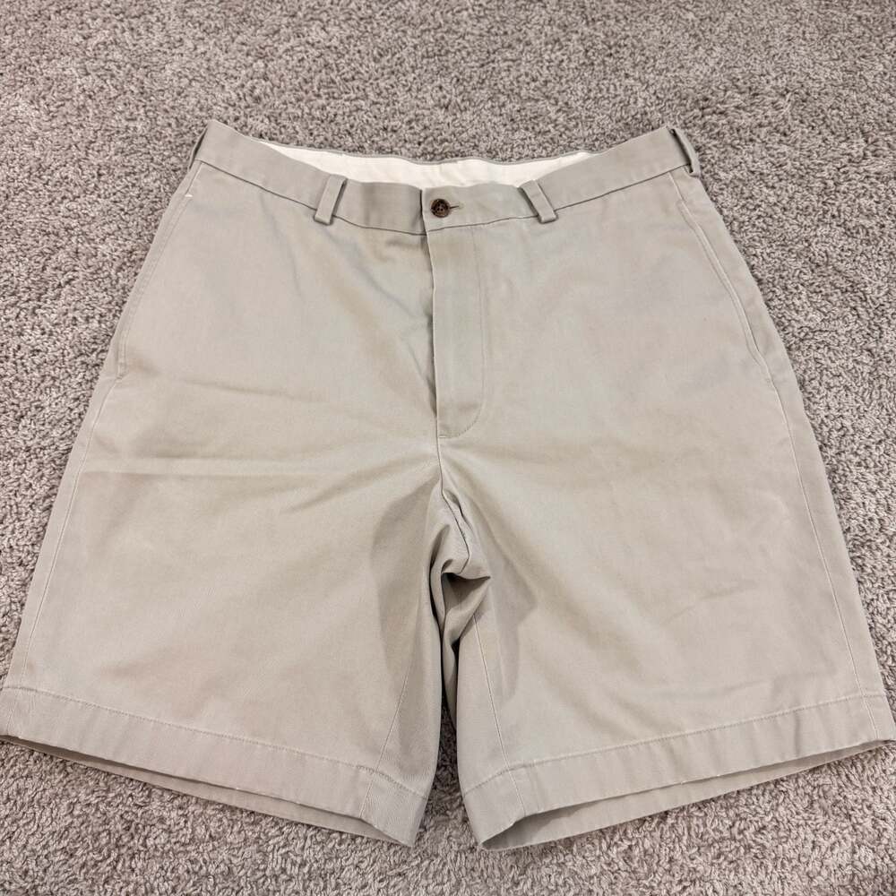 Brooks Brothers 346 Advantage Shorts Mens 34 Khaki Cotton Chino Classic EUC